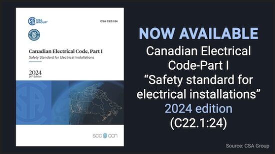 The 2024 Canadian Electrical Code Part I Is Now Available Electrical   CE Code 2024 Published 558 550x309 